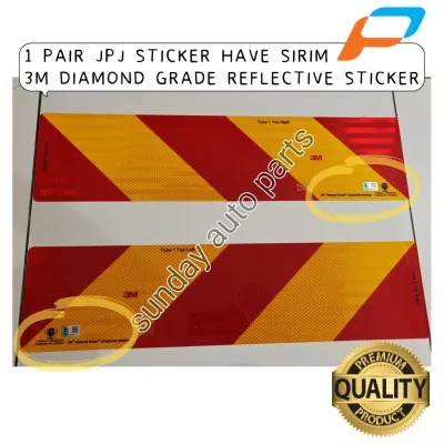 JPJ and Puspakom Approved 3M Diamond Grade Reflective Sticker With Sirim Red Yellow sticker lorry 60*15cm