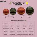 WADE Original Basketball Ball Size 7 Bola Rubber ball for Outdoor Adult Training Ball  Kids Youth Student Ball With Free Pin、Net、Pump、Bag（WD-776QH003). 