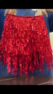 Yollmart  Womens Sequin Fringe Skirt Shorts Hip Lift Dance Festival Bottoms