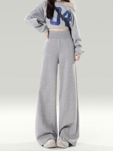 Dream clothes🎃กางเกงขากว้างผู้หญิง✨กางเกงขายาวผู้หญิง กางเกงขากว้างลําลองสไตล์อเมริกันเก๋ไก๋ กางเกงขายาวเอวยางยืด