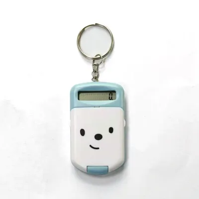 Mini Electronic Calculator Keychains Brain Toy 8 Digits Flip Calculator with Key Ring for Home Office Kids