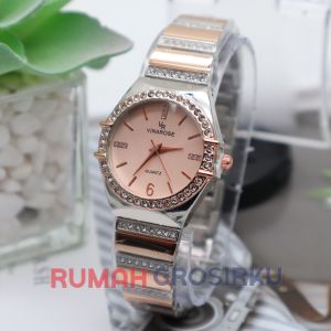 Jam Tangan Wanita Mewah Analog Rantai Stainless Steel Premium Elegan JR 4410