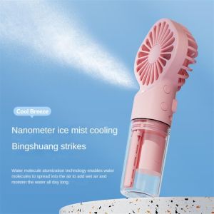 Quạt Mini Phun Sương Cầm Tay 4 Cấp Gió – Sạc USB Nhỏ Gọn Tiện Dùng Tại Nhà Và Mang Theo