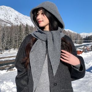 Korean Style Fashion Knitted One-Piece Scarf Cap for Men&Women Winter Ear Protection Windproof Warm Balaclava Hats
