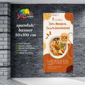 Cetak Spanduk Banner Kream Abstract Playful Bakso