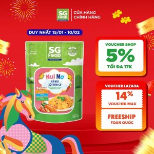Nui nơ baby cá hồi xốt rau củ 200g - thực phẩm bổ sung cho bé từ 1 tuổi mở gói ăn ngay