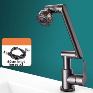 TIMES LORD Universal Robotic Arm Faucet Flexible Adjustable Dual Mode Faucet Easy To Install Metallic Color 360°Rotating Bib Kitchen Sink