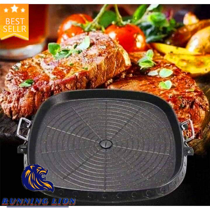 RUNNING LION-Korean Samgyeopsal Samgyupsal Stove Top Grill Pan - Main Image