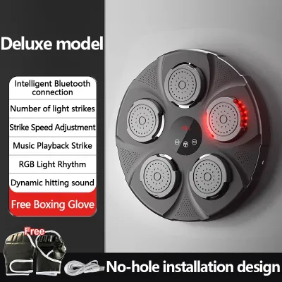【PH STOCK+COD】Music Boxing Machine Wall Punching Pad Kicking Target With Music and Bluetooth GRB lighting Boxing Punch Target 9 Gears speed adjustment Training Sandbag Sports Dummy Bag Fighter【Free boxing glove】