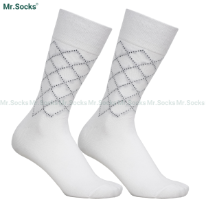 Tất vớ nam công sở cổ cao Mr.Socks họa tiết sọc chéo chất liệu cotton cao cấp hút ẩm thoáng khí - TAYCHEO-1DOI