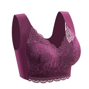 CoCo Bear Womens Plus Size M-5XL Full Cup Lace Cup Surface No Trace Gather Up Support No Steel Ring Underwear