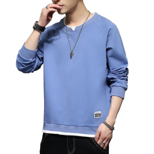 FUGUINIAO Mens Fashion Casual Black Long Sleeve Round Neck Sweater