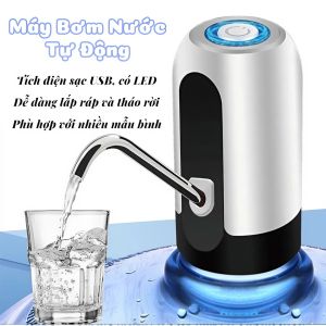Máy Bơm Nước Tự Động Mini Sạc USB – 1 Nút Lấy Nước – Dùng Cho Bình 4.5L–18.9L – Gọn Nhẹ Tiện Lợi