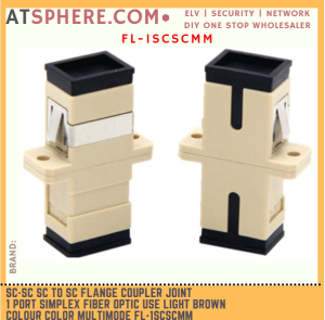 Simplex 1 Port SC to SC SC-SC Flange Coupler Joint Light Brown Color Multimode for Fiber Optic use FL-1SCSCMM