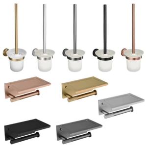 LDIES Black Nickel Brushed Gold Rose Gold Grey Stainless Steel Wall Mounted Bathroom Accessories Glass Toilet Brush Holder P5M3Y