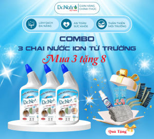 COMBO 3 CHAI ION ĐỒNG HỮU CƠ DR NATRO 1000ML TẨY RONG RÊUCẶN CANXIỐ VÀNG