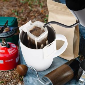 25/50/100Pcs Portable Coffee Filter Paper Bag Hanging Ear Drip Coffee Bag Single Serve Disposable Drip Coffee Filter Bag Perfect for Travel Camping Home Office