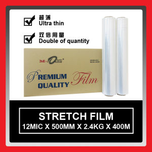 M-ONE Stretch Film / Wrapping Film Clear 12mic x 500mm x 400m x 2.2kg berat bersih
