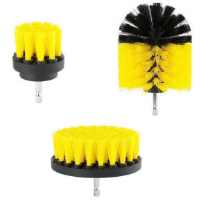 3pcs Electric Drill Brush Carpet Glass Automobile Tire Nylon Brush Household Cleaning Tool Shower Cleaning Rotary Drilling Brush Kit Grouting Drilling Brush Kit Is Suitable For Grouting Ceramic Tile Sink Bathtub Bathroom