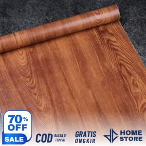 DCH - WALLPAPER DINDING 45CM X 1M ELEGAN PANEL KAYU COKLAT PUTIH HITAM PINK GARIS SERAT HITAM 3D