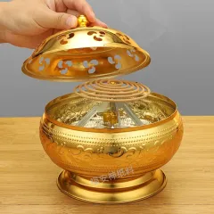 福安神纸料＃圆边招财铜香炉招财进宝金玉满堂纯铜制造| Lazada