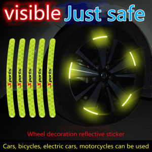 Car Wheel Hub Reflective Stickers Car Motorcycle Electric Vehicle Warning Body Scratch Decoration Reflective Strips Sticker Decals