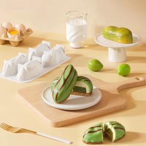 IFFINE 3D Simulated Durian Flesh Design Pistachios Chocolate Mold Coffee Bean-shaped 4-Cell Design French Pastry Mold French Design Heat Resistant Baking Tools Party Dessert