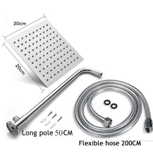 304 stainless steel square shower set with shower square overhead rain shower head
