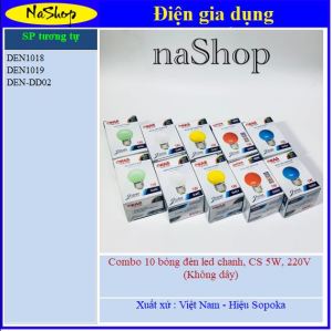 NaShop - Thiết bị điện Sopoka Combo 5 m dây đèn trang trí thả 10 đuôi chịu mưa 10 bóng led chanh nhiều màu thích hợp ngoài trời (DGD Điện gia dụng)