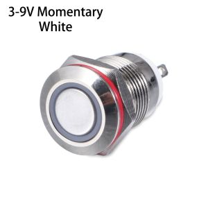 CANICE Red Blue Green Yellow White Push 3V 5V 9V 12V 24V 110V 220V LED Metal Button Switch 12mm Momentary/Latching