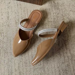 Free Shipping Baotou WomenS Summer Outdoor Half-Slipper New Fashion Style Elegant Pointed-Toe Non-Slip Flat Sandals