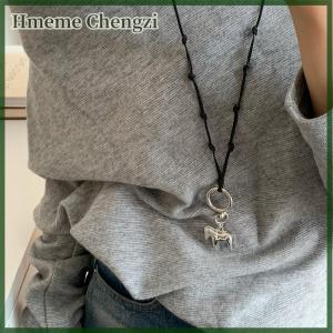Hmeme New Pony Pendant Long Necklace For Women Men Hip-Hop Punk Sweater Chain Jewelry