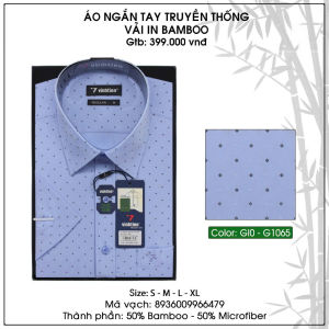 Áo Sơ Mi Nam vạt Ngang Bamboo Ngắn Tay Dáng Regular Vĩnh Tiến 399 - N1