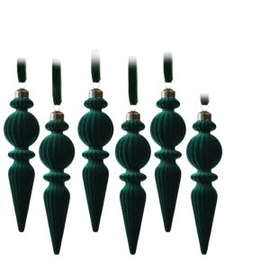 MAOMEI STORE 6PCS Hình dáng kỳ lạ Quả Cầu Giáng Sinh Trang Trí Lấp Lánh Tinh tế Màu đơn sắc Đồ trang trí treo dài có đầu trang trí Sáng tạo Cổ điển Bộ quả cầu Giáng sinh bằng nhung Trang trí nhà cửa