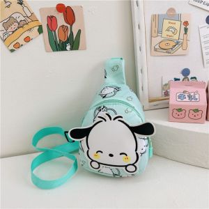 HEFEI Cartoon Kuromi Plush Crossbody Bag  KT Cat MyMelody Backpack Simple Phone Storage Bag Plush Doll Bag Girl