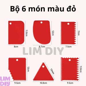 Bộ 6 Dụng Cụ Tấm Cào Cắt Tạo Hình Đất Sét Dao Miết Gọt Tạo Họa Tiết Đất Nặn Handmade LIM DIY