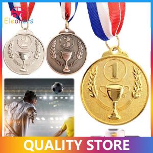 [Eleanor] 1Pcs 2 Bronze Award Medal Zinc Alloy Round Winner Medals With Neck Ribbon 1st 2nd 3rd Prizes Winner Prize Present