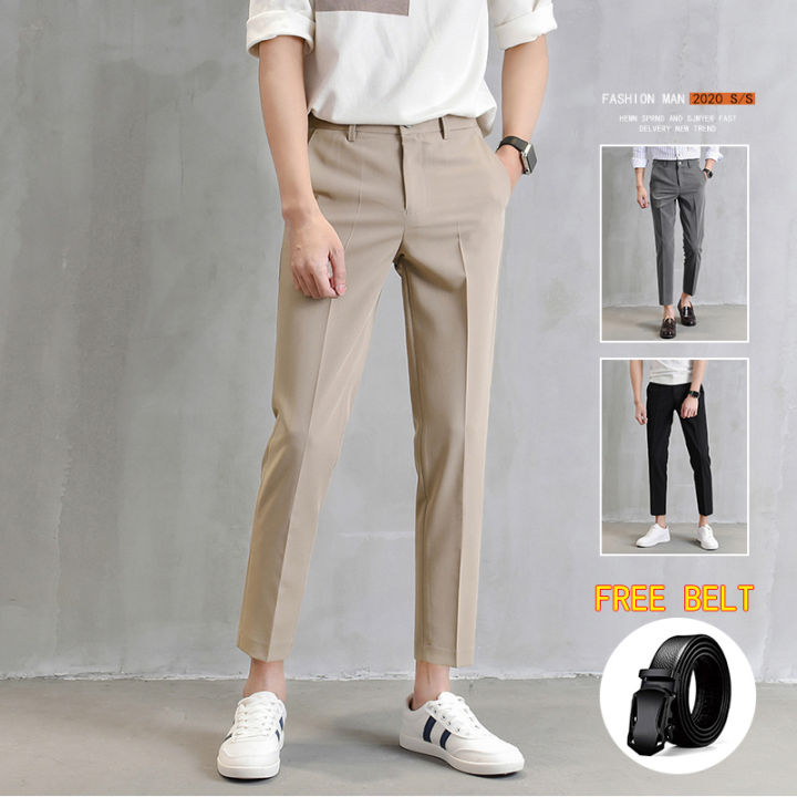 Men's Korean Style Ankle Slim casual Fit Suit Pants Trousers Vintage Style  2020 | eBay