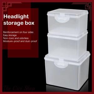 [The Cici Shop] Flip Storage Box Transparent Desktop Storage Box LED Headlight Packaging Box Wearing Headlight Plastic Box