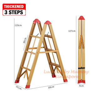 Engineering Stick Ladder Foldable Thick Compact Space Saving Anti-slip Lightweight Carbon Steel Alloy Household/Rainbow Culture
