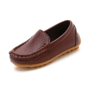 [Free Shipping] Spring And Autumn Soft-Soled Performance Shoes For Children Of All Ages Boys And Girls Black Leather Slip-On Shoes For Girls