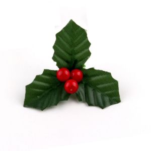 CHA 12Pcs/set DIY Artificial Christmas Leaves Handmade Cute Christmas Holly Wreaths Creative Mini Bonsai Plant Accessories Home Decor