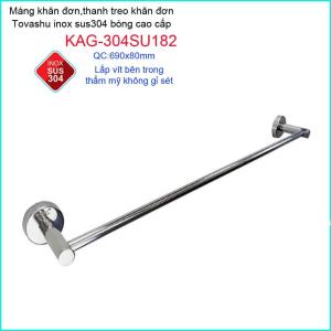 [HCM]Thanh treo khăn tắm Tovashu KAG-304SU182 Giá treo khăn phòng tắm Inox hộp cao cấp SUS304 Nhật Bản