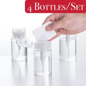 4 Bottles/Set Transparent cosmetic refill bottle Toner cosmetic bottle Travel size  bottle nails polish remover bottle 3 sizes available 100/150/200mls.