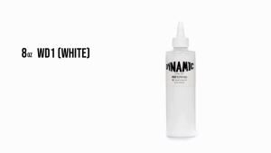 Mực xăm hình màu trắng Dynamic Color sản xuất tại Hoa Kỳ từ năm 1990 dung tích 8 ounce.    Đã được khử trùng và đánh số lô để có thể truy xuất nguồn gốc đầy đủ thương hiệu Mỹ uy tín được các nghệ sĩ trên toàn thế giới tin dùng.