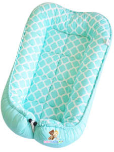 BabyCuddlePH™ Bed - Quarterfoil in Green Collection / Original Baby Beds / Newborn Essentials / Perfect for Baby Cribs
