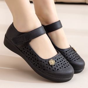 [Free Shipping] New Summer Breathable Perforated Sandals For Women Suitable For Outdoor Wear And Work Non-Slip Soft Sole Waterproof Shoes For Middle-Aged And Elderly Mothers