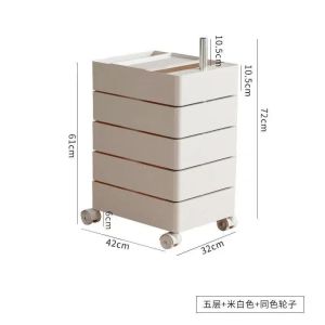 *SG Stock* ABS Portability 360 Rotating Drawer Organizer Cart Trolley Movable Coffee Table Bedside Table Sofa Side Table Cart Trolley Movable Tea Table Kitchen Rack Movable Drawer Snack Storage Rack Organizer Cart Trolley Makeup Rack Cosmetics Rack