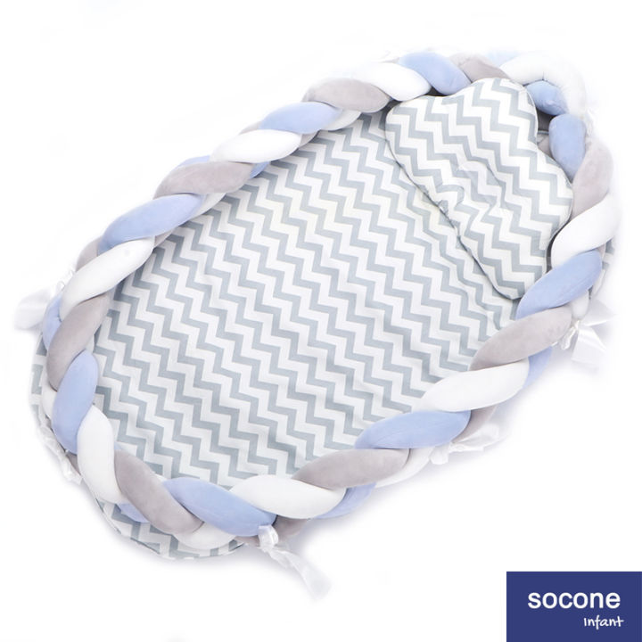 Socone Infant Baby Newborn Crib Set With Pillow Bed Snuggle Nest