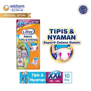 Lifree Popok Dewasa Celana Tipis & Nyaman XXL10 